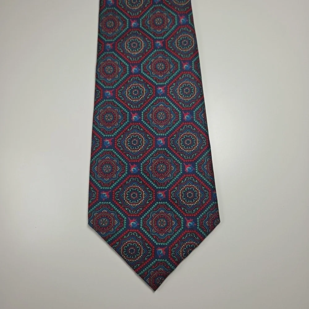 Tino Castelli Vintage Silk Men's Necktie for 'Tie Rack ' Italy Geometric Pattern